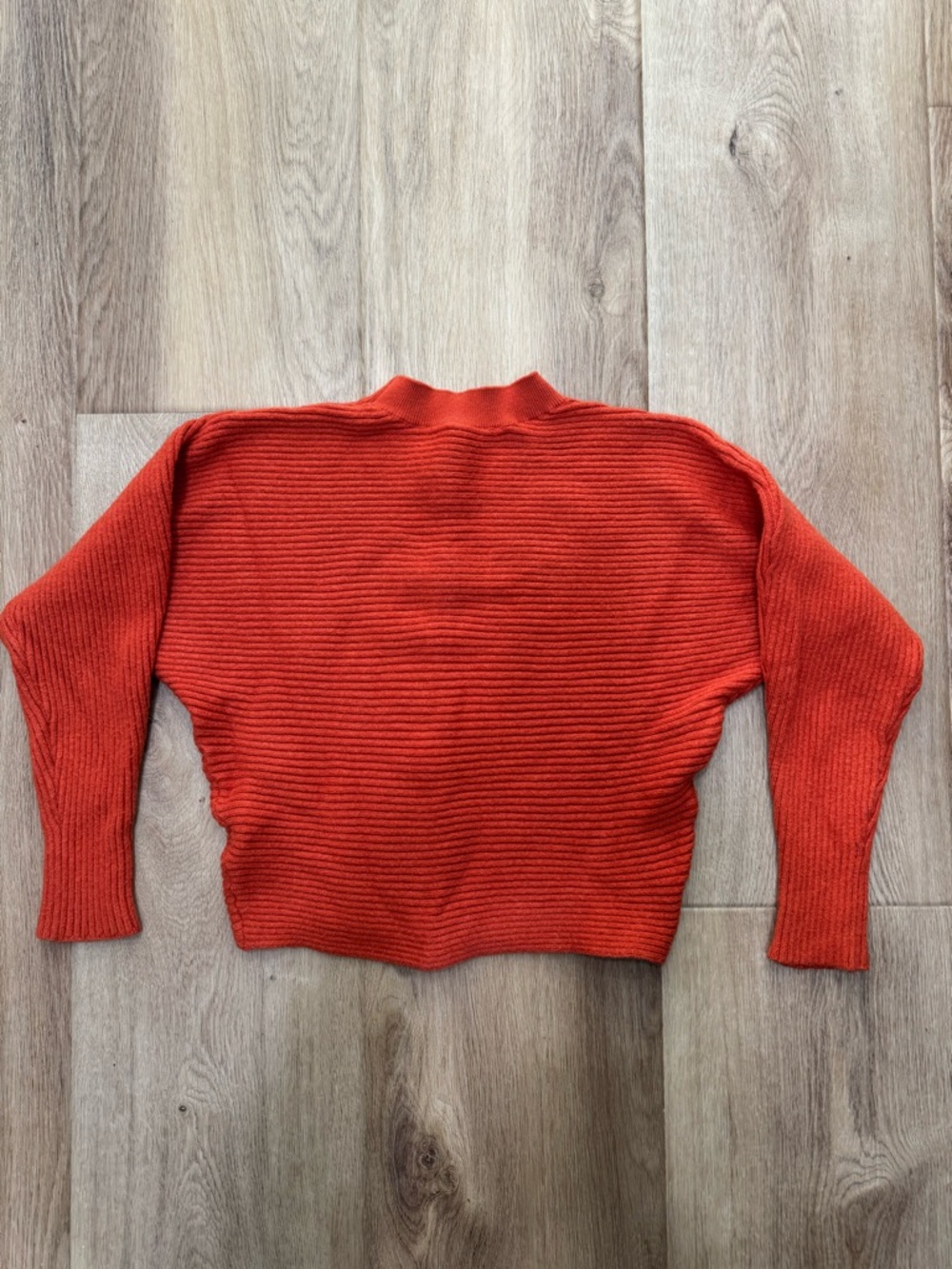 Girl’s Cropped Ribbed Sweater - Burnt Orange